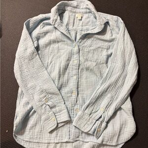J. Crew Light Blue Cotton Gauze Button-Down Shirt